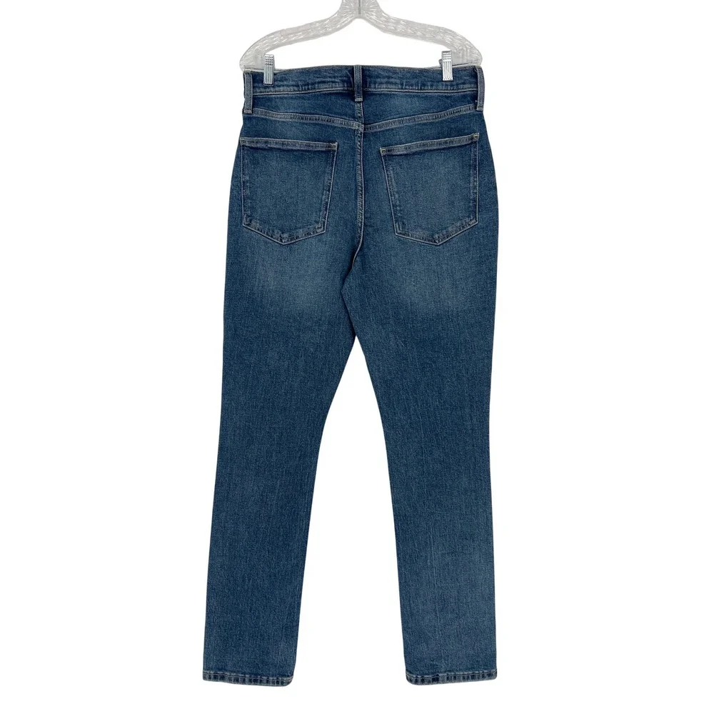 Arizona Drainpipe Jean Womens 10 Blue NWT High Rise Slim Straight Distressed